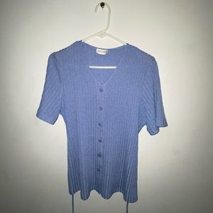 BELTED BUTTON UP BLOUSE